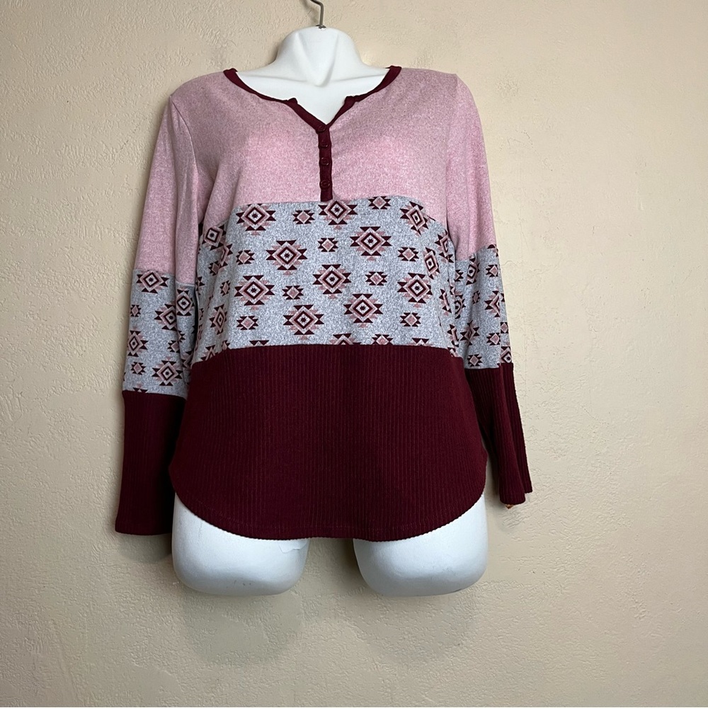 5/$25‎ NoBo women long sleeve casual comfort blouse size XL 15/17